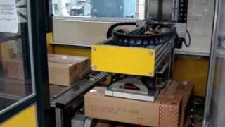 Joulin Vacuum Gripper attached to a robotic packaging machine picks and places boxes and palettes [upl. by Nibbor]