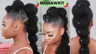 HAIRSTYLE FOR NATURAL HAIR  SPICY MOHAWK PONYTAIL  BetterLength [upl. by Schiffman]