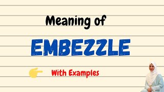 Daily vocabulary  Embezzle Meaning  Vocabgram [upl. by Woodsum283]