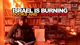 Israel is burning Palestinian books and universities on camera [upl. by Nedlog]