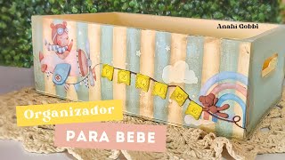 ORGANIZADOR PARA BEBES  PASO A PASO  MIX DE TECNICAS  RECICLADO [upl. by Girardo979]