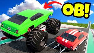 OB amp I Jumped UPGRADED Cars on a MASSIVE JUMP in BeamNG Drive Mods [upl. by Einehpets]