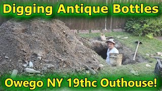 Privy Digging Antique Bottles in Owego NY Rare Local Druggist Milks amp MORE [upl. by Gies]