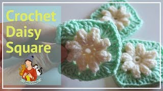 Crochet Daisy Granny Square [upl. by Aneerehs]