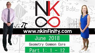 NYS Geometry – COMMON CORE – Regents June 2018 Part 1 1 – 12 [upl. by Derraj]