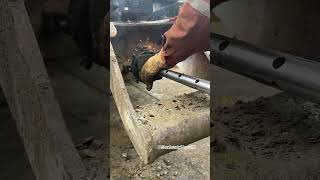 Front axle repair for a wheeled excavator [upl. by Malchus]