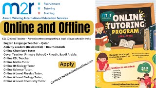 Online teaching jobs  M2R [upl. by Peednama]