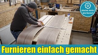 Japansägenschrank Teil1⏐Korpus furnieren einfach gemacht⏐kleine holzwerkstatt [upl. by Ahsil]