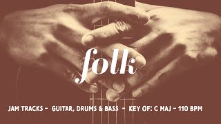 Folk  Jam Tracks  E Min  Piano Guitar Drums amp Bass  110 BPM [upl. by Lotta]