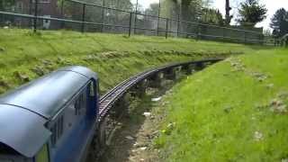 Trains at Urmston amp District minature railway in Abbotsfield Park 060513 part 1 [upl. by Diamante]