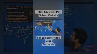 Verbally solving IITJEE 2020 PYQ education iitjee iit maths mathstricks jee jeeadvanced [upl. by Corbie]