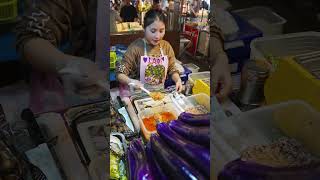 Jumbo Eggplant🍆  Laos Food  Vientiane shorts [upl. by Arreic]