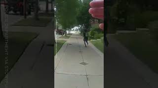 WATCH Man stops his truck to tackle suspect running from Oklahoma police officers shorts [upl. by Yardley]