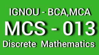 Discrete Mathematics for BCA Students  MCS013 [upl. by Arait]