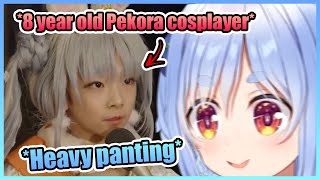 Pekora’s Hilarious Reaction to Her Super Cute 8 Year Old Cosplayer【Hololive】 [upl. by Nylanna882]