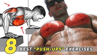 8 Best Pushups Exercises Target Chest Triceps Shoulders [upl. by Jennica]