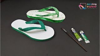 OPTICAL ILLUSION 3D WATERCOLOR TUTORIAL GUIDE HOW TO PAINT SANDALS ANAMORPHIC ARTWORK [upl. by Ayr283]