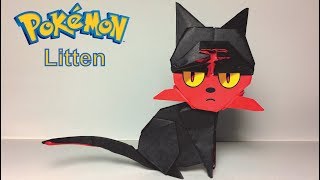 Pokemon Origami Pokemon Litten by PaperPh2 [upl. by Susana735]