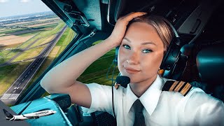 BOEING 737 GUSTY LANDING Amsterdam Schiphol Airport RWY27  Cockpit View  Life Of An Airline Pilot [upl. by Niwde872]