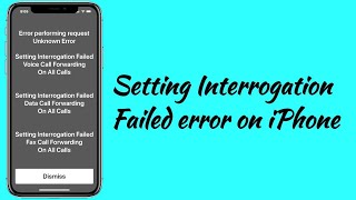 Error Performing Request Unknown Error Setting Interrogation Failed on iPhone [upl. by Oalsinatse]