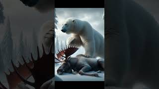 Polar bear vs White Animals hippo mammoth Wolf rhinowalrussnow leopard battle [upl. by Nobel400]