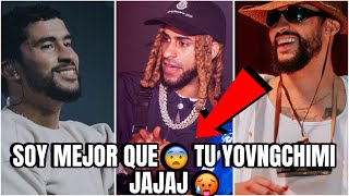 BAD BUNNY LE DICE PER3 A YOVNGCHIMI EN UNA ENTREVISTA ✋YOVNGCHIMI LE DICE BASUR3 🥵 [upl. by Radek]