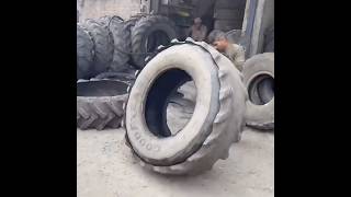 Amazing Technique to Retreading of Old Tractor BigTire in Beautiful Way  Replace a Tractor Tire [upl. by Ahsieki]