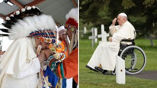 Moments of reflection and emotion at Pope Franciss formal apology for abuses at residential schools [upl. by Gui]