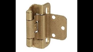 Amerock AMCMR7565 BB 100 Pair per box Self Closing Partial Wrap Hinge Pair 3 8 Inset Burnished B [upl. by Enelime]