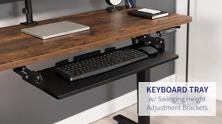 MOUNTKB08S Under Desk Keyboard Tray with Swinging Height Adjustment by VIVO [upl. by Patnode188]