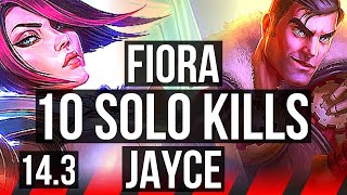 FIORA vs JAYCE TOP  10 solo kills Legendary 1438 300 games  KR Master  143 [upl. by Aihtennek954]