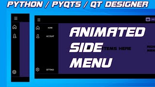 7 Python Animated slide menu with navigation buttons Pyqt5  Pyside2  Modern Flat GUI UI [upl. by Anaid]