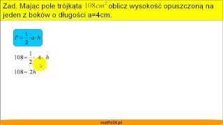 Oblicz wysokość trójkąta  Zadanie  Matfiz24pl [upl. by Jemie]