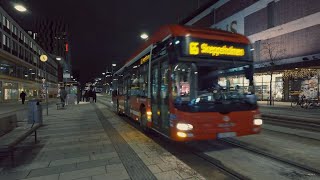 Sweden Stockholm bus 65 night ride from TCentralen to Gustav Adolfs torg [upl. by Niabi197]