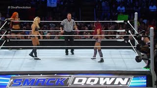 Charlotte Flair amp Becky Lynch Vs Sasha Banks amp Naomi  WWE Smackdown 06082015 En Español [upl. by Delanie]