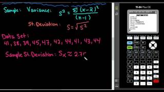 Computing the Sample Variance with a TI84 Calculator [upl. by Akisej]