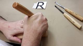 How to Carve an Incised R  Carving Letters with Schaaf Tools  Wood Carving for Beginners [upl. by Ona]