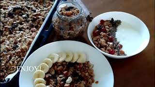 Homemade Granola Recipe I Fail proof recipe full of nuts I Healthy and tasty recipe [upl. by Gratiana660]