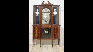 Mahogany inlaid display cabinet [upl. by Esertal]