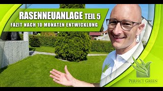 Rasenneuanlage amp Nachsaat  Teil 5 Fazit nach 10 Monaten  Unkraut bekämpfen  LüftenSandenMähen [upl. by Yrred]