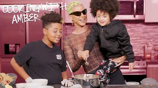 Amber Rose Cooking THE BEST One Pot Chicken Pasta with my kids [upl. by Eednak]