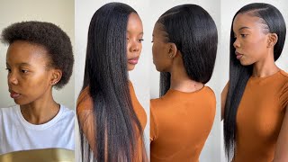 Detailed side part quick weave with leave out for beginners  Natural hair ideas [upl. by Grew]