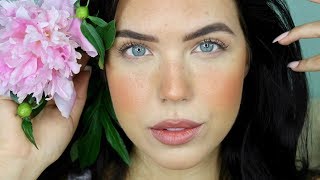 FAUX SUNBURN amp SEMIPERMANENT FAKE FRECKLES MAKEUP TUTORIAL – Glowy Beach Makeup Look Faith Drew [upl. by Blair]