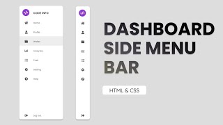 Responsive Side Navigation Bar in HTML and CSS  Dashboard Side Nav Bar with HTML and CSS [upl. by Dodson3]