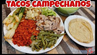 Como hacer TACOS CAMPECHANOS de Bistec con Longaniza ¡Ve como prepararlos  Comida Mexicana [upl. by Maggi]