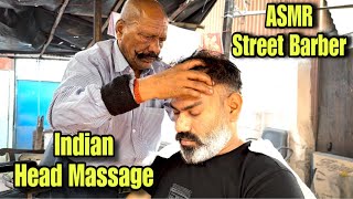 Asmr head massage back massage Neck cracking by Old school Indian barber Good vibes❤️ [upl. by Norrad165]