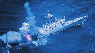 SINKEX  Decommissioned US Navy Frigate destroyed in live missile attacks [upl. by Nhor]