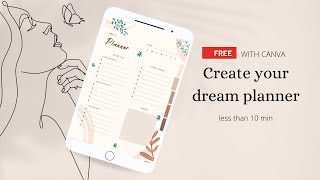 Create Digital Planner on Canva with Hyperlinks Completely for FREE  Goodnotes Digital Planner [upl. by Iover]