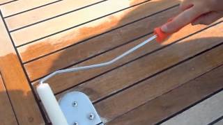 Applicazione sul teak di Teak Oil WB e Invisible Deck Protection [upl. by Minoru]