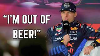 Max Verstappen Interviews But He Gets Increasingly Drunk After Winning 4th World Title [upl. by Pavla]